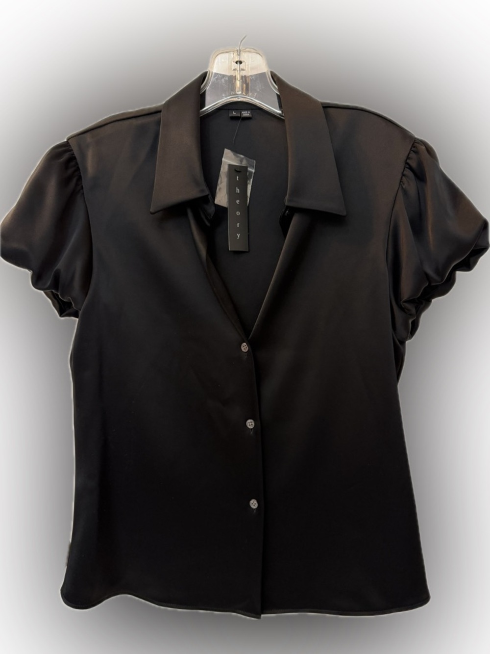 NWT Black Theory Puff-Sleeve Blouse